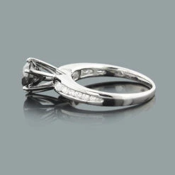 14K White Gold Thin Black Diamond Engagement Ring 0.94ct -H'Hen Sale Store 000066back