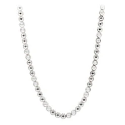 10K White Gold Designer 5 Carat White & Black Diamond Men's Chain Necklace 22in-30in