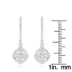 1 Carat 14K White Gold Diamond Drop Earrings For Women By Luxurman 13 1 Carat 14K White Gold Diamond Drop Earrings For Women By Luxurman -H'Hen Sale Store 1 carat 14k gold diamond drop earrings for women by luxurman rulerwh