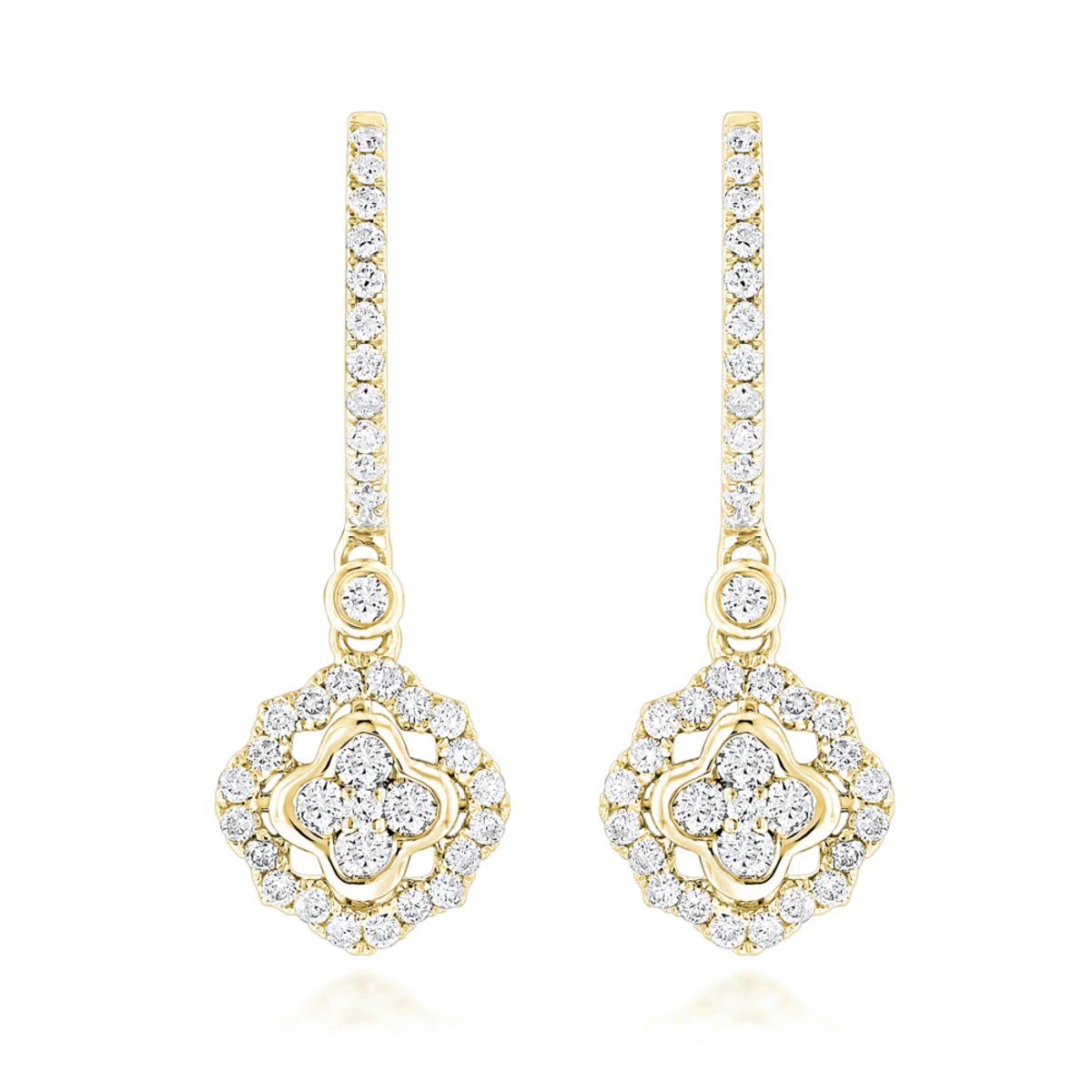 1 Carat 14K White Gold Diamond Drop Earrings For Women By Luxurman 4 1 Carat 14K White Gold Diamond Drop Earrings For Women By Luxurman - Image 2