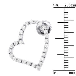 1 Carat Diamond Heart Hoop Earrings 14K White Gold 3/4 Inch Ladies Hoops 11 1 Carat Diamond Heart Hoop Earrings 14K White Gold 3/4 Inch Ladies Hoops -H'Hen Sale Store 1 carat diamond heart hoop earrings 14k gold 12 inch 100665 ruler white