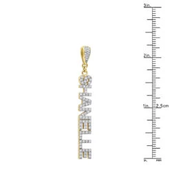 Custom 1 Carat Diamond Name Pendant Necklace 10K Yellow Gold -H'Hen Sale Store 1 carat diamond name pendant necklace in 10k gold custom made jewelry 018000 rulerye