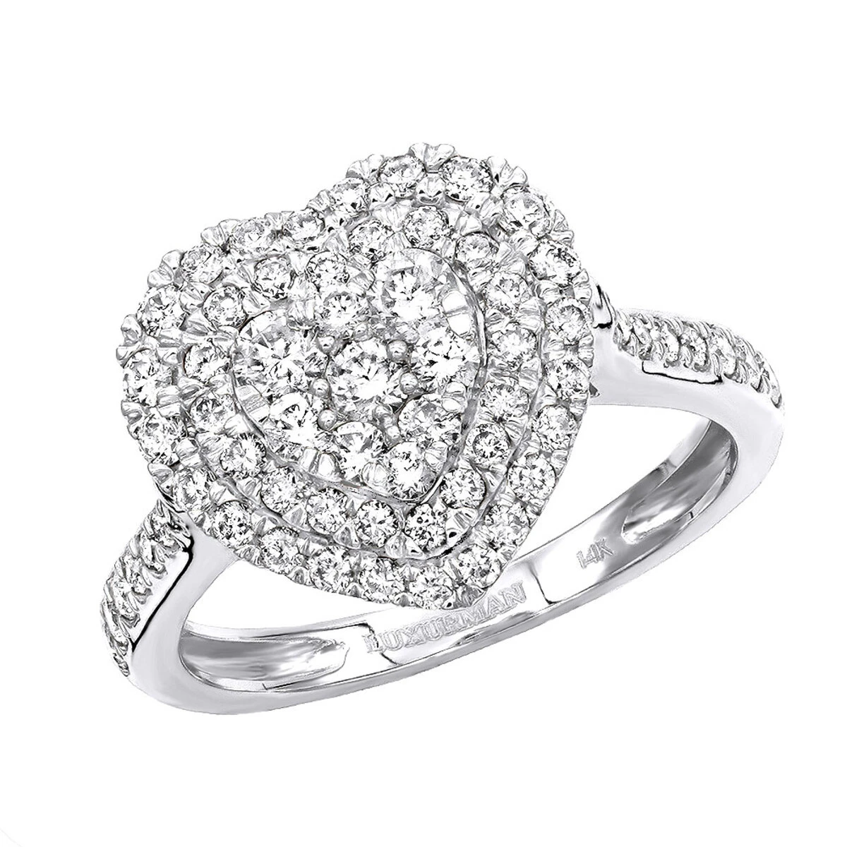 1 Carat Diamond Ring For Women Heart Design 14K Yellow Gold 5 1 Carat Diamond Ring For Women Heart Design 14K Yellow Gold - Image 3