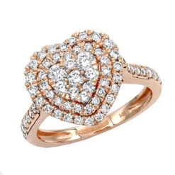 1 Carat Diamond Ring For Women Heart Design 14K Yellow Gold 14 1 Carat Diamond Ring For Women Heart Design 14K Yellow Gold -H'Hen Sale Store 1 carat diamond ring for women heart design 14k yellow rose white gold ro