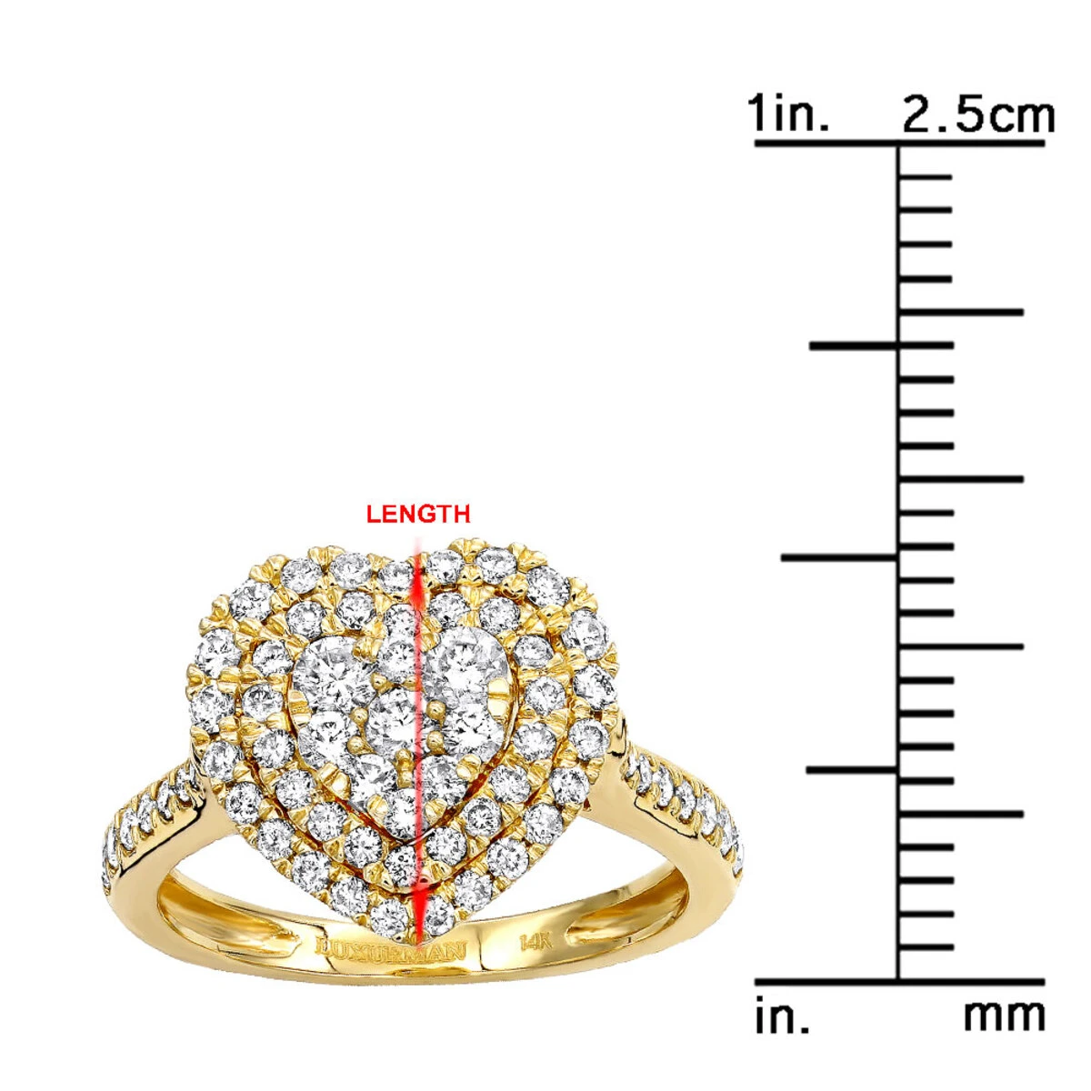 1 Carat Diamond Ring For Women Heart Design 14K Yellow Gold 12 1 Carat Diamond Ring For Women Heart Design 14K Yellow Gold - Image 10