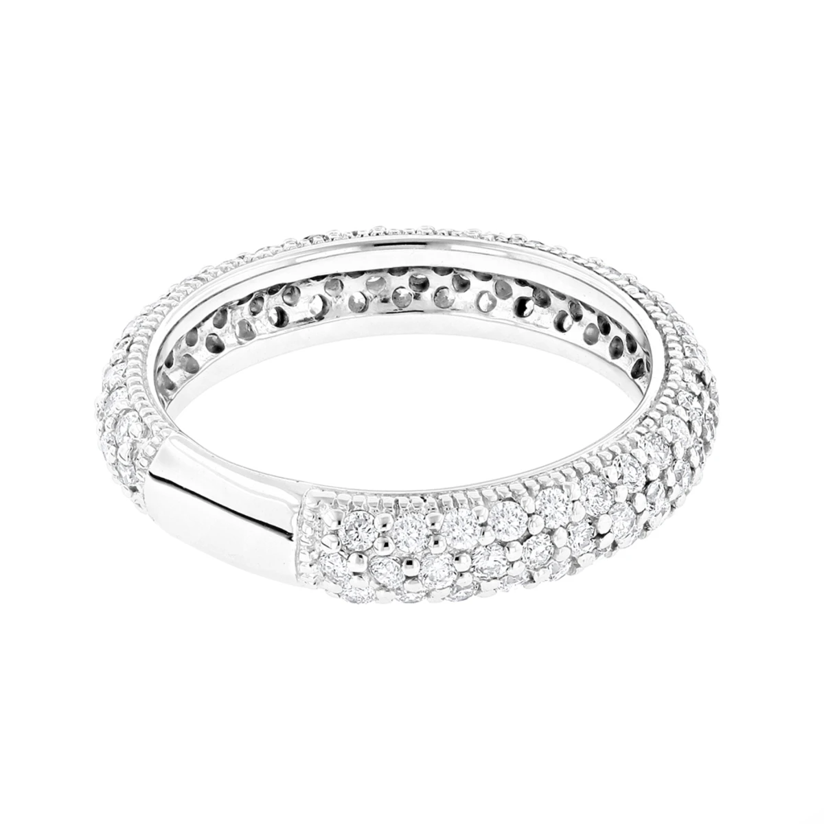 1 Carat Diamond Wedding Band For Women 14K White Gold 6 1 Carat Diamond Wedding Band For Women 14K White Gold - Image 4