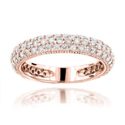 1 Carat Diamond Wedding Band For Women 14K White Gold 10 1 Carat Diamond Wedding Band For Women 14K White Gold -H'Hen Sale Store 1 carat diamond wedding band for women in 14k gold ro