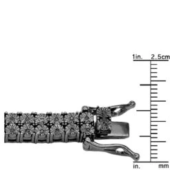 2 Row Black Diamonds Tennis Necklace In Sterling Silver For Men 1ct 10 2 Row Black Diamonds Tennis Necklace In Sterling Silver For Men 1ct -H'Hen Sale Store 1 carat mens diamond tennis necklace sterling silver 2 row black diamonds 490359 ruler 20220410