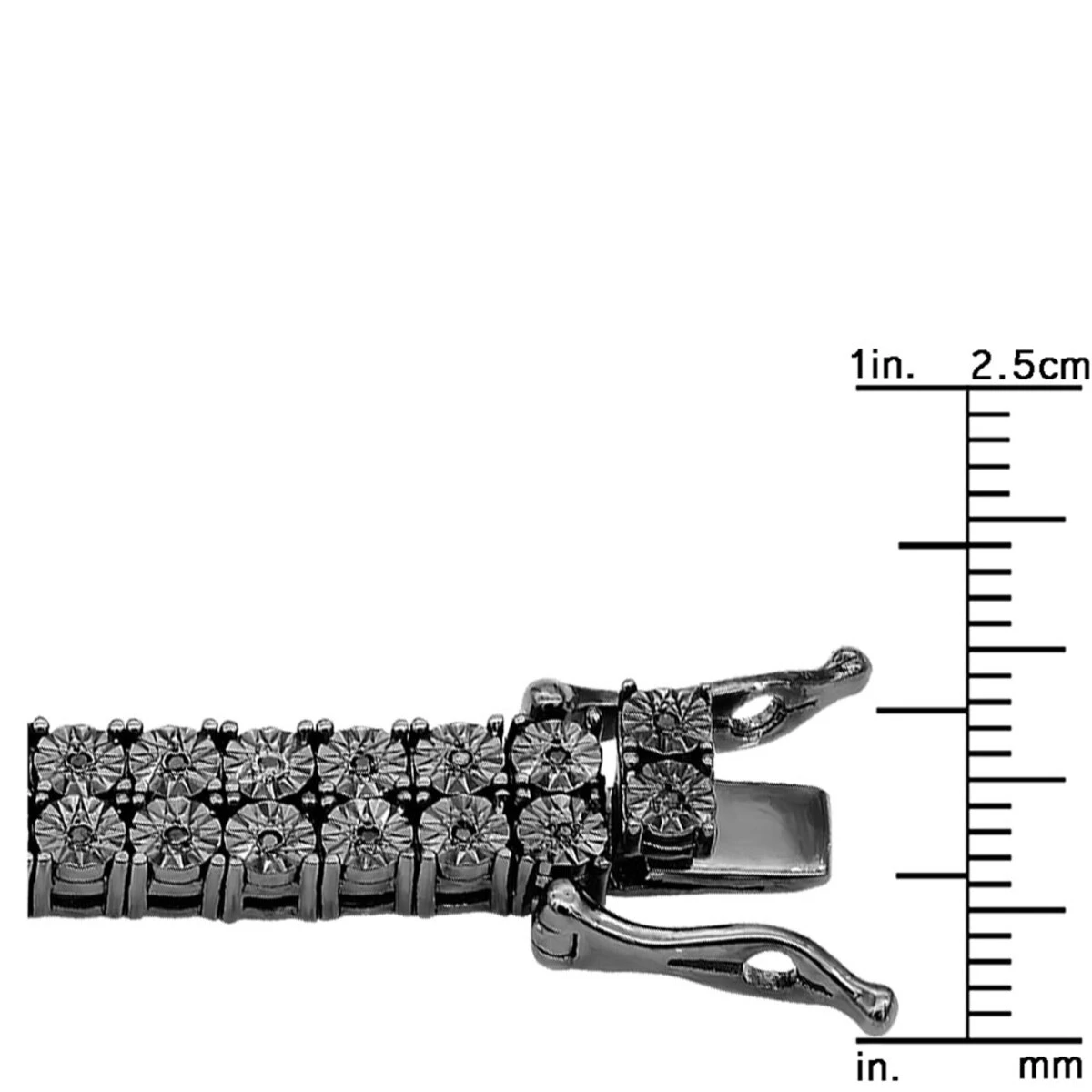 2 Row Black Diamonds Tennis Necklace In Sterling Silver For Men 1ct 5 2 Row Black Diamonds Tennis Necklace In Sterling Silver For Men 1ct - Image 3