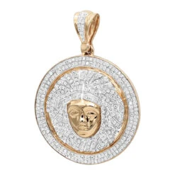 1 Carat Mini Diamond Medusa Head Pendant For Men Medallion 10K Yellow Gold -H'Hen Sale Store 1 carat mini diamond medusa head pendant for men medallion in 10k gold ro