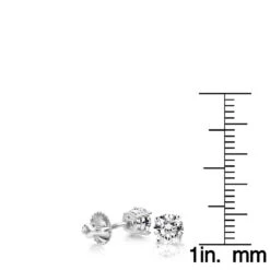 1 Carat Diamond Stud Earrings W Round Diamonds 14K White Gold -H'Hen Sale Store 1 ct diamond stud earrings w round diamonds 14k gold p 5628 rulerwh