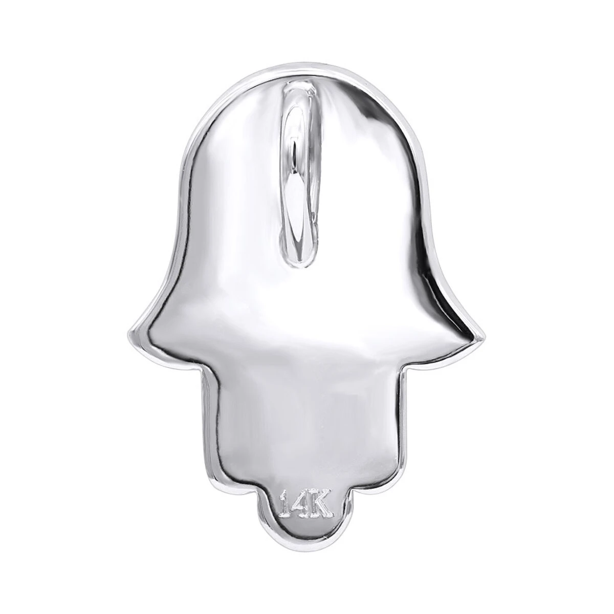 14K White Gold Jewish 1 Inch Diamond Hamsa Hand Amulet Pendant 1.5ct 6 14K White Gold Jewish 1 Inch Diamond Hamsa Hand Amulet Pendant 1.5ct - Image 4