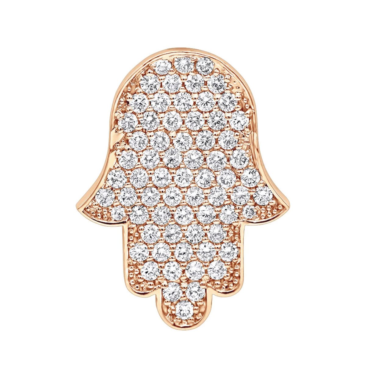 14K White Gold Jewish 1 Inch Diamond Hamsa Hand Amulet Pendant 1.5ct 5 14K White Gold Jewish 1 Inch Diamond Hamsa Hand Amulet Pendant 1.5ct - Image 3