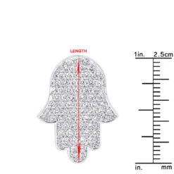 14K White Gold Jewish 1 Inch Diamond Hamsa Hand Amulet Pendant 1.5ct 23 14K White Gold Jewish 1 Inch Diamond Hamsa Hand Amulet Pendant 1.5ct -H'Hen Sale Store 1 inch diamond hamsa hand amulet pendant in 14k gold jewish jewelry 15ct 000786 rulerwh