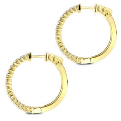 1 Inch Diamond Hoop Earrings 0.86ct 14K Yellow Gold -H'Hen Sale Store 1 inch diamond hoop earrings 086ct 14k p 44581 backye