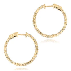 1 Inch Inside Out 2 Carat Diamond Hoop Earrings For Women By Luxurman -H'Hen Sale Store 1 inch inside out 2 carat diamond hoop earrings for women by luxurman backye