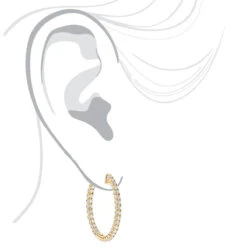 1 Inch Inside Out 2 Carat Diamond Hoop Earrings For Women By Luxurman -H'Hen Sale Store 1 inch inside out 2 carat diamond hoop earrings for women by luxurman bodye