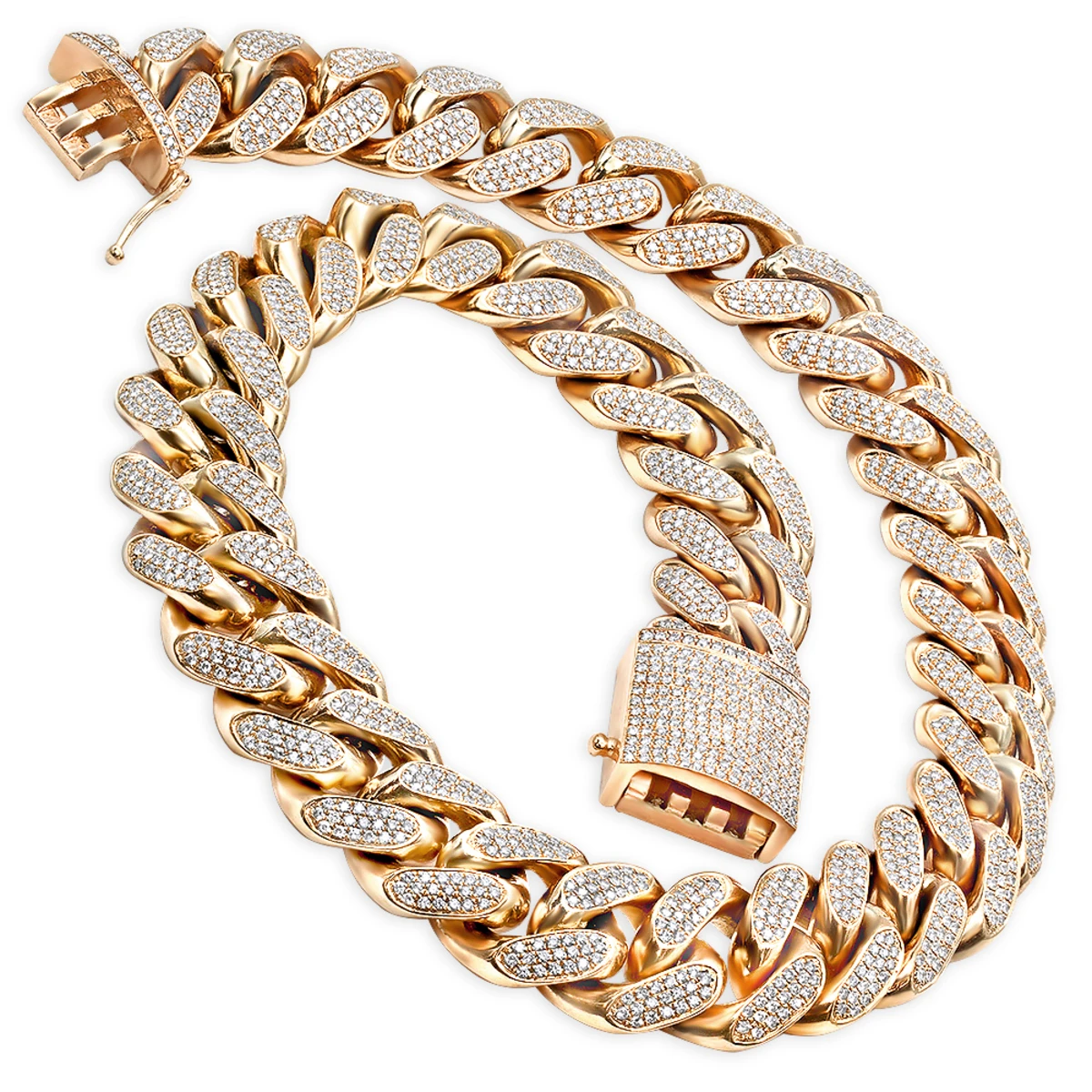 Solid 14K Yellow Gold Diamond Cuban Link Chain 1 Kilo 5 Solid 14K Yellow Gold Diamond Cuban Link Chain 1 Kilo - Image 3
