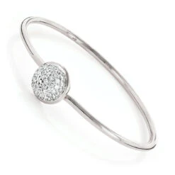 Ladies Pave Diamond Ball Bangle Bracelet 1 Ct 10K Rose Gold -H'Hen Sale Store 100238wh wh