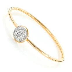 Ladies Pave Diamond Ball Bangle Bracelet 1 Ct 10K Rose Gold -H'Hen Sale Store 100238ye ye