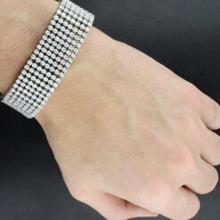 10K White Gold 7-Row Cuff Diamond Bracelet 14.70ct -H'Hen Sale Store 10k 7 row cuff diamond bracelet 1470ct p 22567bod