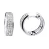 10K White Gold Diamond Hoop Huggie Earrings 0.30ct
