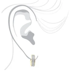 10K White Gold Diamond Hoop Huggie Earrings 0.30ct -H'Hen Sale Store 10k diamond hoop huggie earrings 040ct p 22529 bodye