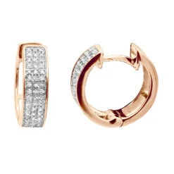 10K White Gold Diamond Hoop Huggie Earrings 0.30ct -H'Hen Sale Store 10k diamond hoop huggie earrings 040ct p 22529 ro