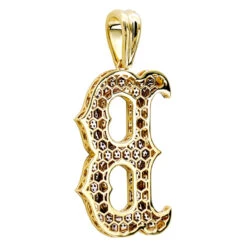 10K Yellow Gold 5 Carat Blue & White Diamond Initial Alphabet Letter Pendant For Men -H'Hen Sale Store 10k gold 5 carat blue white diamond initial alphabet letter pendant for men 018006 backye