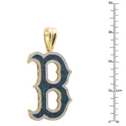 10K Yellow Gold 5 Carat Blue & White Diamond Initial Alphabet Letter Pendant For Men -H'Hen Sale Store 10k gold 5 carat blue white diamond initial alphabet letter pendant for men 018006 rulerye