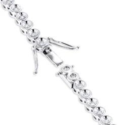 10K White Gold Bezel Set Round Diamond Tennis Bracelet 1.65ct By Luxurman -H'Hen Sale Store 10k gold bezel set round diamond tennis bracelet 165ct by luxurman backwh