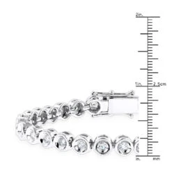 10K White Gold Bezel Set Round Diamond Tennis Bracelet 1.65ct By Luxurman -H'Hen Sale Store 10k gold bezel set round diamond tennis bracelet 165ct by luxurman rulerwh