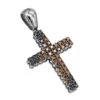 10K Black Plated Gold Black & Cognac Diamond Cross Pendant For Men 1.5ct By Luxurman 1 10K Black Plated Gold Black & Cognac Diamond Cross Pendant For Men 1.5ct By Luxurman -H'Hen Sale Store 10k gold black cognac diamond cross pendant for men 15ct by luxurman main