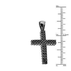 10K Yellow Gold Black Diamond Cross Pendant For Men 1.5ct By Luxurman -H'Hen Sale Store 10k gold black diamond cross pendant for men 15ct by luxurman ruler 20210911