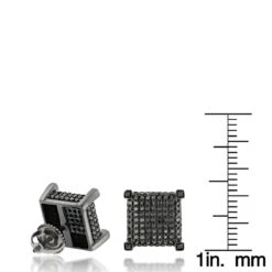 10K Black Plated Gold Black Diamond Earrings Studs 1.31ct 13 10K Black Plated Gold Black Diamond Earrings Studs 1.31ct -H'Hen Sale Store 10k gold black diamond earrings 113ct rulerbl