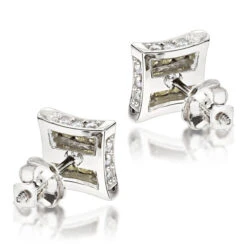 10K White Gold Canary Yellow Diamond Stud Earrings 0.6ct -H'Hen Sale Store 10k gold canary yellow diamond stud earrings 069ct p 84 backwh