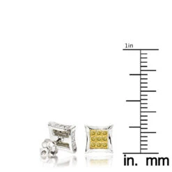 10K White Gold Canary Yellow Diamond Stud Earrings 0.6ct -H'Hen Sale Store 10k gold canary yellow diamond stud earrings 069ct p 84 rulerwh