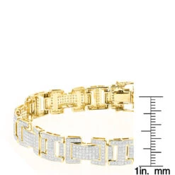 10K White Gold Men's Diamond Bracelet 3.22ct -H'Hen Sale Store 10k gold diamond bracelet 322ct p 43460 rulerye