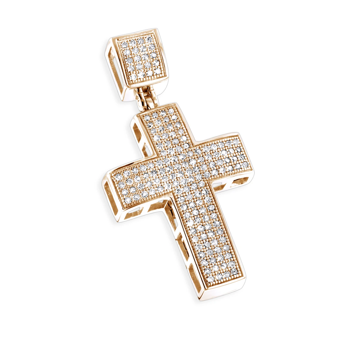 10K Yellow Gold Diamond Cross Pendant For Men 0.72ct 5 10K Yellow Gold Diamond Cross Pendant For Men 0.72ct - Image 3