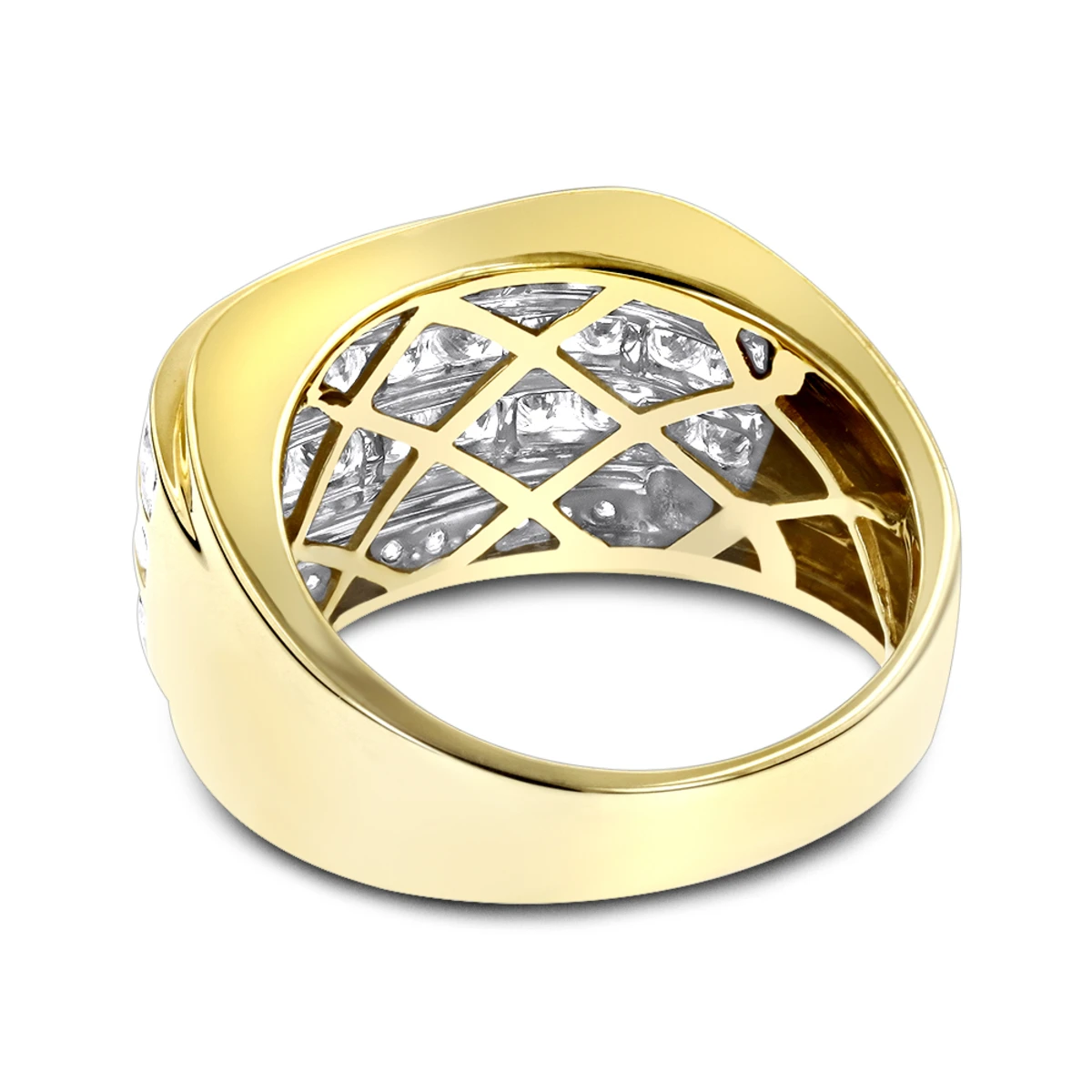 10K Yellow Gold Diamond Men's Ring 2.25ct Unique Diamond Wedding Band 6 10K Yellow Gold Diamond Men's Ring 2.25ct Unique Diamond Wedding Band - Image 4