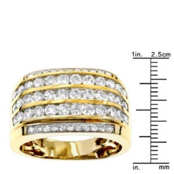 10K Yellow Gold Diamond Men's Ring 2.25ct Unique Diamond Wedding Band 13 10K Yellow Gold Diamond Men's Ring 2.25ct Unique Diamond Wedding Band -H'Hen Sale Store 10k gold diamond mens ring 225ct unique diamond wedding band rulerye