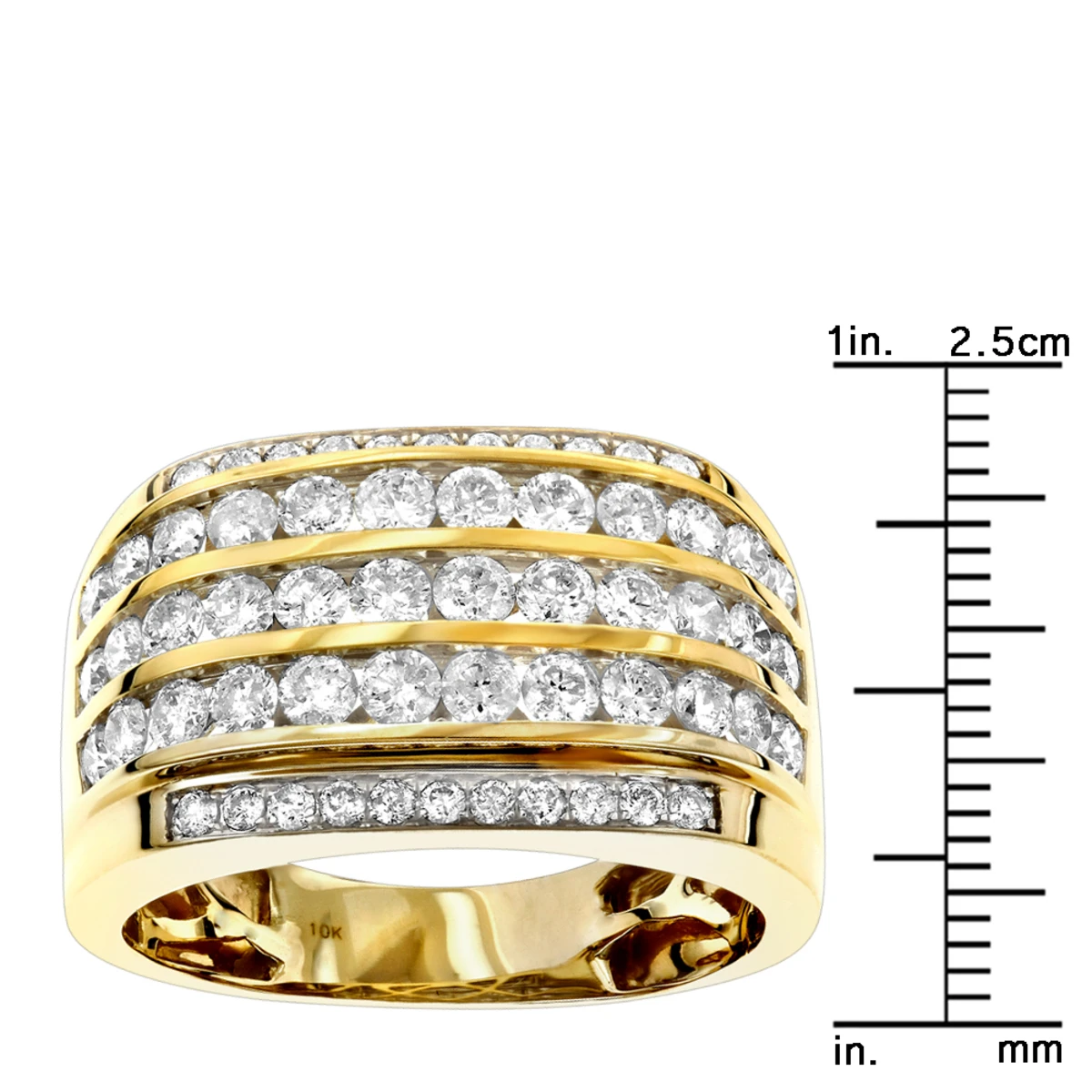 10K Yellow Gold Diamond Men's Ring 2.25ct Unique Diamond Wedding Band 8 10K Yellow Gold Diamond Men's Ring 2.25ct Unique Diamond Wedding Band - Image 6