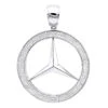 10K White Gold Diamond Mercedes-Benz Pendant For Men 1 Carat