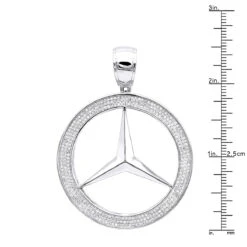 10K White Gold Diamond Mercedes-Benz Pendant For Men 1 Carat 13 10K White Gold Diamond Mercedes-Benz Pendant For Men 1 Carat -H'Hen Sale Store 10k gold diamond mercedes benz pendant for men 1 carat rulerwh