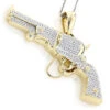 10K Yellow Gold Diamond Revolver Pistol Pendant For Men 1/2ct -H'Hen Sale Store 10k gold diamond revolver pistol pendant 1ct p 6018 ye