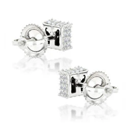 10K White Gold Diamond Stud Earrings 0.33ct -H'Hen Sale Store 10k gold diamond stud earrings 038ct p 41804 backwh