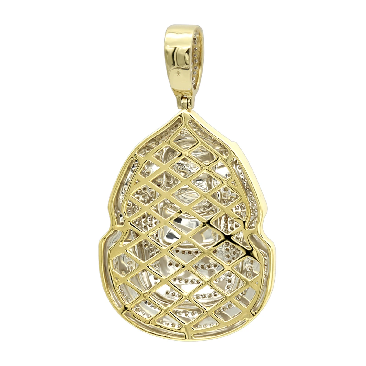 10K Yellow Gold Egyptian Pharaoh Head Diamond Pendant For Men 0.9ct 6 10K Yellow Gold Egyptian Pharaoh Head Diamond Pendant For Men 0.9ct - Image 4