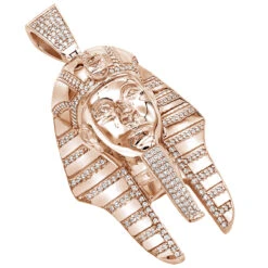 10K Yellow Gold Egyptian Pharaoh Head Diamond Pendant For Men 8ct By Luxurman -H'Hen Sale Store 10k gold egyptian pharaoh head diamond pendant for men 8ct by luxurman ro