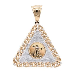 10K Yellow Gold Liberty Coin Cuban Link Triangle Diamond Pendant For Men 1.05ct 10 10K Yellow Gold Liberty Coin Cuban Link Triangle Diamond Pendant For Men 1.05ct -H'Hen Sale Store 10k gold liberty coin cuban link triangle diamond pendant for men 105ct ro