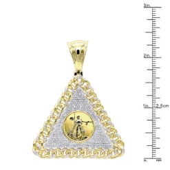 10K Yellow Gold Liberty Coin Cuban Link Triangle Diamond Pendant For Men 1.05ct 13 10K Yellow Gold Liberty Coin Cuban Link Triangle Diamond Pendant For Men 1.05ct -H'Hen Sale Store 10k gold liberty coin cuban link triangle diamond pendant for men 105ct rulerye